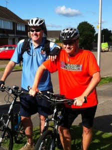 Jason Gingell and Paul Rollings cycle to Land's End