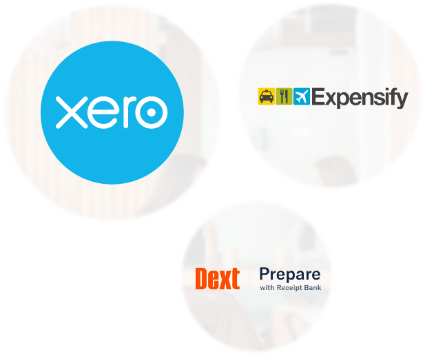 Xero, Expensify and Dext Logos